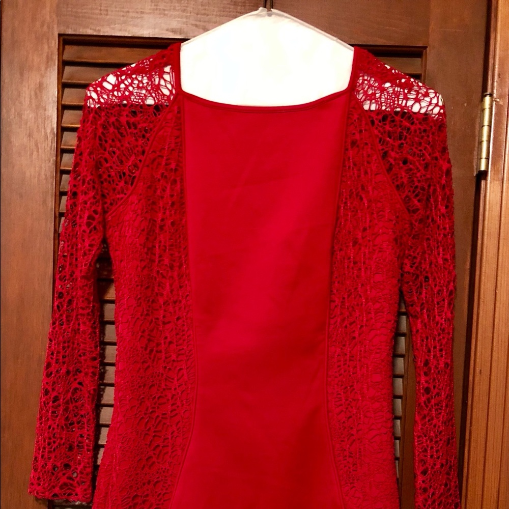 Red Lace Bodycon Dress